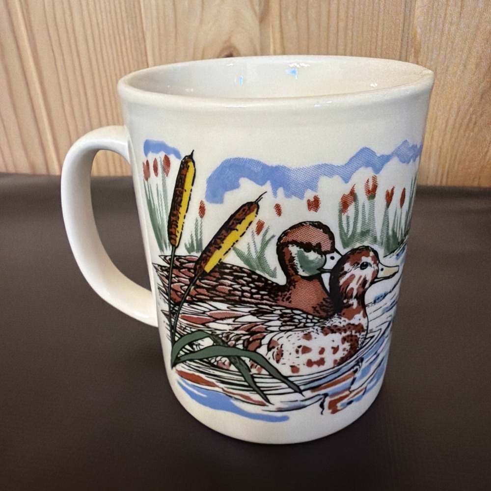 Vintage Staffordshire England Mallard Ducks Geese Coffee Mug